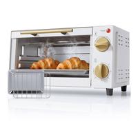 Homcom Mini Oven 9L Countertop Toaster Oven With Timer Control 750W White White