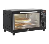 HOMCOM Mini Oven 9L Toaster Oven with Adjustable Temperature 750W Black