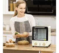 HOMCOM 15L Mini Oven Countertop Oven And Grill With 60-230 Adjustable Temperature, Cream