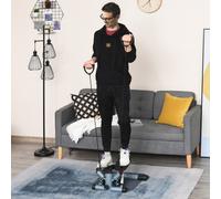HOMCOM Mini Stepper Step Machine with Resistance Bands and Cushion Mat for Leg Arm Full Body Training Fitness Stair Stepper