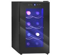 HOMCOM Mini Table Top Wine Fridge Quiet Under Counter 8 Bottle 17L 8-18℃