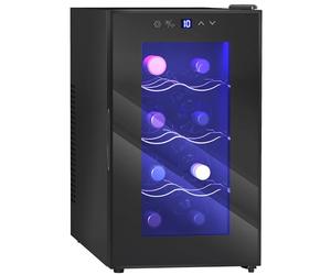 HOMCOM Mini Table Top Wine Fridge Quiet Under Counter 8 Bottle 17L 8-18℃