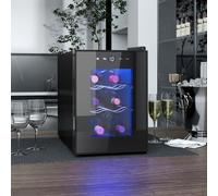Homcom Mini Wine Fridge, 6 Bottle, With Glass Door, Touch Screen