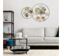 HOMCOM Minimalist Metal Wall Art Ginkgo Leaves Hanging Wall Sculpture