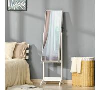 HOMCOM Jewellery Cabinet with Full-Length Mirror, Lockable Jewellery Organiser in White HOMCOM White