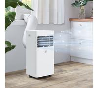 Mobile Air Conditioner Remote Control Cooling Sleeping Mode HOMCOM White One Size