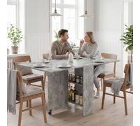 Mobile Drop Leaf Dining Table Folding Desk w/ 2 wheels Storage Shelves HOMCOM Grey One Size