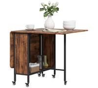 Drop Leaf Table Kitchen Table Extendable Dining Table with Wheels HOMCOM Dark Brown One Size