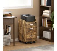 HOMCOM Mobile Filing Cabinet, Lockable File Cabinet with 2 keys Rustic Brown HOMCOM Brown