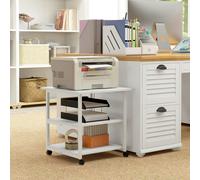 HOMCOM Mobile Printer Stand with Storage Printer Table for Home Office White | TJ Hughes