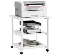 HOMCOM Mobile Printer Stand with Storage Printer Table for Home Office White | TJ Hughes