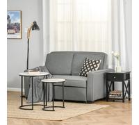 Homcom Modern 2 Seater Sofa Bed Click Clack Couch Sleeper For Bedroom, Grey