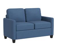 HOMCOM Modern 2 Seater Sofa with Spring Cushion, Back Pillow, Blue