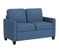 Homcom Modern 2 Seater Sofa With Spring Cushion, Back Pillow, Blue Blue Medium