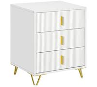Homcom 3 Drawer Dresser, Chest Of Drawers Storage Cabinet, White White