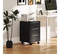 HOMCOM "Including a central locking system;","4 360 degree swivel casters ensure easy movement;","Compact size makes it slide freely under desks;" - Black