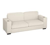 Modern 3 Seater Sofa Upholstered Corduroy Sofa Couch Cream White HOMCOM Cream 3 Seater