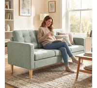 (Grey) HOMCOM Modern 3 Seater Sofa with Hidden Storage and Rubber Wood Legs