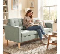 Homcom Modern 3 Seater Sofa With Hidden Storage And Rubber Wood Legs In Light Grey Light Grey