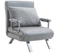 HOMCOM Modern 4-In-1 Single Sofa Bed Sleeper Foldable Portable Armchair Bed Chai