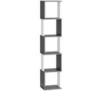 Homcom 5-tier Bookshelf Freestanding Bookcase Storage Shelves, White, White