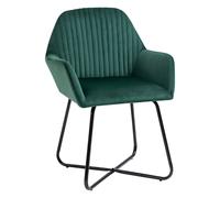 HOMCOM Modern Accent Chair - Velvet-Feel Fabric Upholstered Armchair with Metal Base for Living Room - Green | TJ Hughes Yellow