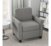 HOMCOM Modern Accent Chair with Spring Cushion, Back Pillow, Grey in Light Grey HOMCOM Light Grey