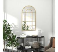 HOMCOM Modern Arched Wall Mirror Window Mirrors Bedroom 110 x 65 cm Gold | for Living Room