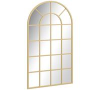 Homcom Modern Arch Window Wall Mirror For Living Room Bedroom, Gold Tone Gold