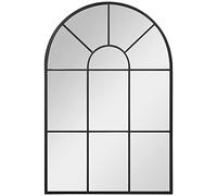 HOMCOM Modern Arched Wall Mirror Window Mirrors Bedroom 91 x 60 cm Black