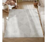 HOMCOM Modern Area Rug, Geometric Pattern Non-Slip Washable Rug, Soft Floor Carpet for Living Room, Bedroom, Dining Room, Home Office, 170 x 120 cm, Grey