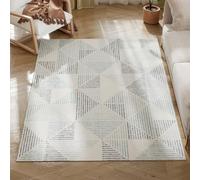 HOMCOM Modern Area Rug, Geometric Pattern Non-Slip Washable Rug, Soft Floor Carpet for Living Room, Bedroom, Dining Room, Home Office, 170 x 120 cm, Multi-Coloured