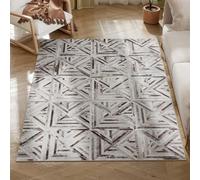 HOMCOM Modern Area Rug, Triangle Pattern Non-Slip Washable Rug, Chenille Floor Carpet for Living Room, Bedroom, Dining Room, Home Office, 170 x 120 cm, Brown