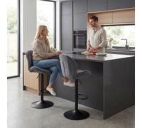 HOMCOM Modern Bar Stools Set of 2, Swivel Counter Height Barstools, Grey HOMCOM Grey