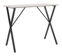 Homcom Modern Bar Table With Wood Effect Top Steel Legs For Living Room In White White