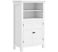 HOMCOM Modern Bathroom Storage Cabinet With Open Shelves - White | TJ Hughes