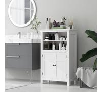 Homcom Modern Bathroom Storage Cabinet With Open Shelves, White White One Size