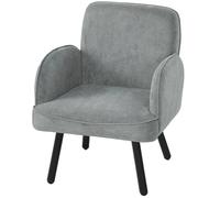 HOMCOM Lounge Chair Velvet Upholstered Spring Cushion Grey HOMCOM Grey