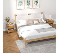 HOMCOM Modern Bedside Table Nightstand, End Table, Side Table in Brown HOMCOM Brown