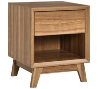 HOMCOM Modern Bedside Table Nightstand End Table Side Table with Drawer in Brown HOMCOM Brown
