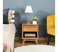 Homcom Modern Bedside Table Nightstand Walnut Brown 400 x 400 x 500 mm
