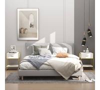 HOMCOM Modern Bedside Table Set of 2 Night Stand End Table Drawer Bedroom in White HOMCOM White