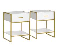 Bedside Cabinets x 2 Bedroom Table Set Pair with Drawers Nightstand Storage Unit