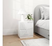 HOMCOM Modern Bedside Table with 2 Drawers for Bedroom, Living Room, White