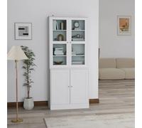 HOMCOM Modern Bookcase, Display Storage Cabinet with Adjustable Shelves in White HOMCOM White