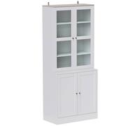 Homcom Modern Bookcase, Display Storage Cabinet With Adjustable Shelves In White White