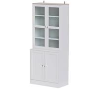 Homcom Modern Bookcase, Display Storage Cabinet With Adjustable Shelves In White White