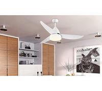 HOMCOM Reversible Ceiling Fan with Light - 3 Blades - Mount Lighting Fan - White | TJ Hughes