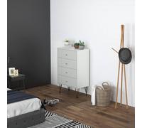 Modern Chest of Drawers 4 Drawers Dresser with Hairpin Legs HOMCOM White One Size