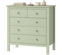 Homcom Modern Chest Of Drawers, 5 Drawer Unit Storage Chest For Bedroom In Green Green